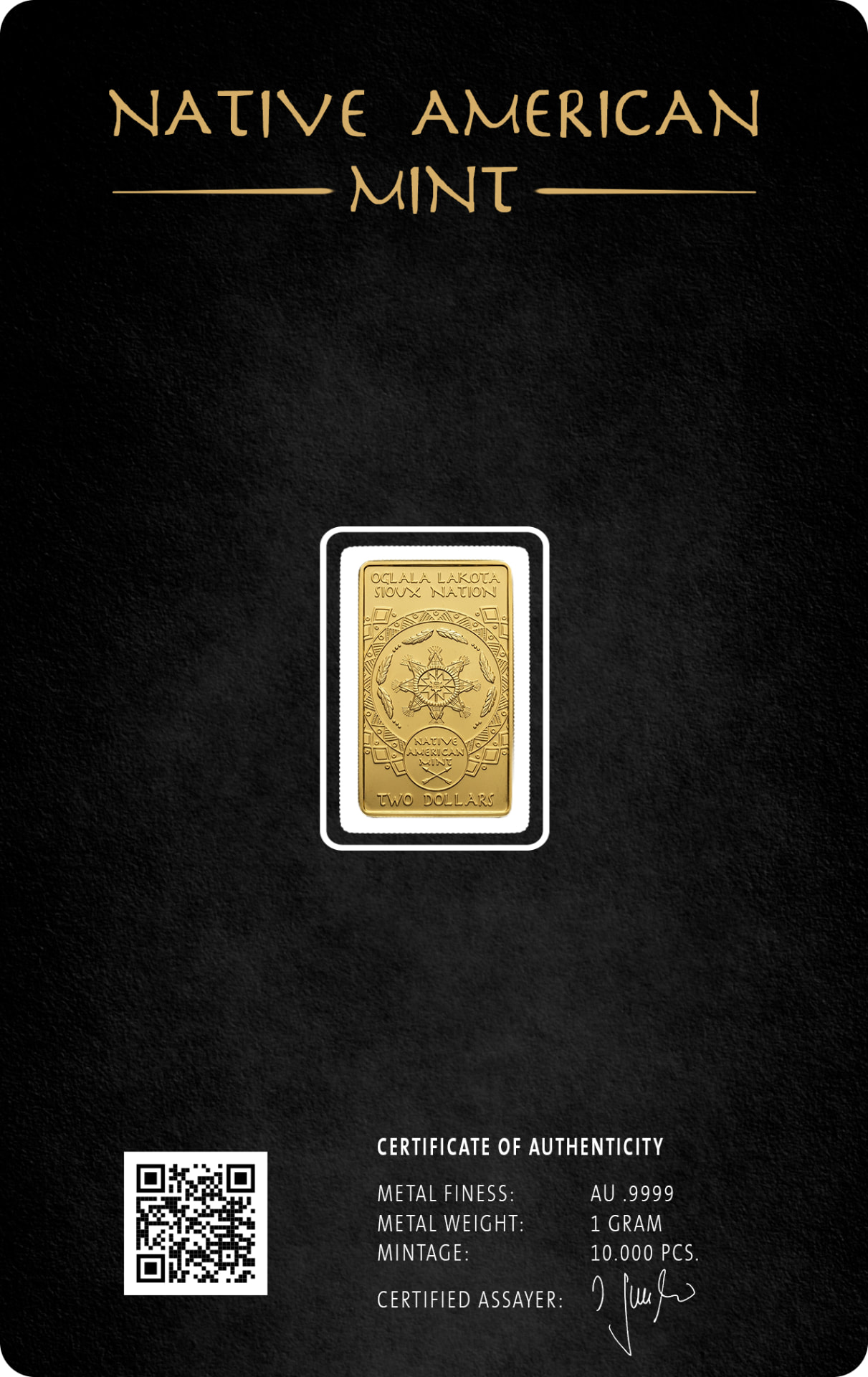 Sacagawea Gold Bar, reverse
